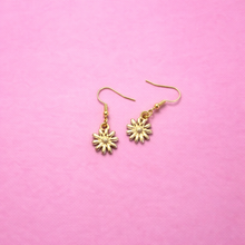 Load image into Gallery viewer, 🌼 Gold Daisy Dangle Earrings – Handmade ✨