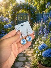 Load image into Gallery viewer, Blue Floral Coquette Drop Earrings 💙✨