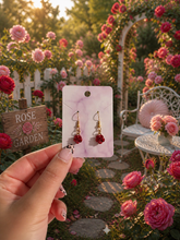 Load image into Gallery viewer, 🌹 Mini Rose Dangle Earrings (Handmade)