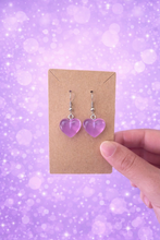 Load image into Gallery viewer, Purple Heart Earrings