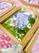 Load image into Gallery viewer, Blue Floral Coquette Drop Earrings 💙✨
