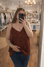 Load image into Gallery viewer, Rust Satin Leopard Cami Tank✨
