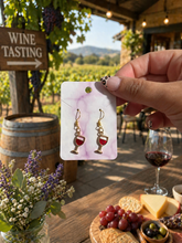 Load image into Gallery viewer, 🍷 Mini Wine Glass Dangle Earrings (Handmade)
