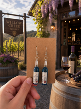 Load image into Gallery viewer, Blue Wine Bottle Earrings
