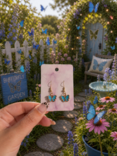 Load image into Gallery viewer, 🦋 Blue Butterfly Dangle Earrings
