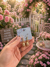 Load image into Gallery viewer, Floral Turtle Dangle Earrings 🐢🌸✨
