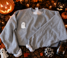 Load image into Gallery viewer, Hey Boo Ghost Crewneck 👻🩶
