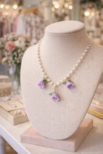 Load image into Gallery viewer, Purple Pearl Flower Necklace 💜🌸
