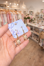 Load image into Gallery viewer, Floral Turtle Dangle Earrings 🐢🌸✨
