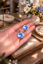 Load image into Gallery viewer, Blue Floral Coquette Drop Earrings 💙✨
