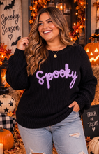 Load image into Gallery viewer, Plus Size Spooky Knit Sweater👻💜

